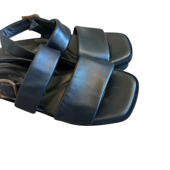 Vince Bowie Platform Sandals Strappy Black Leather Square Toe Size 9 Women's - Picture 8 of 10